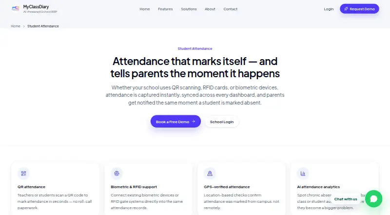 MyClassDiary Student Attendance's website