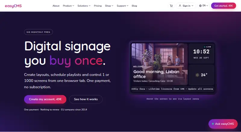 easyCMS's website