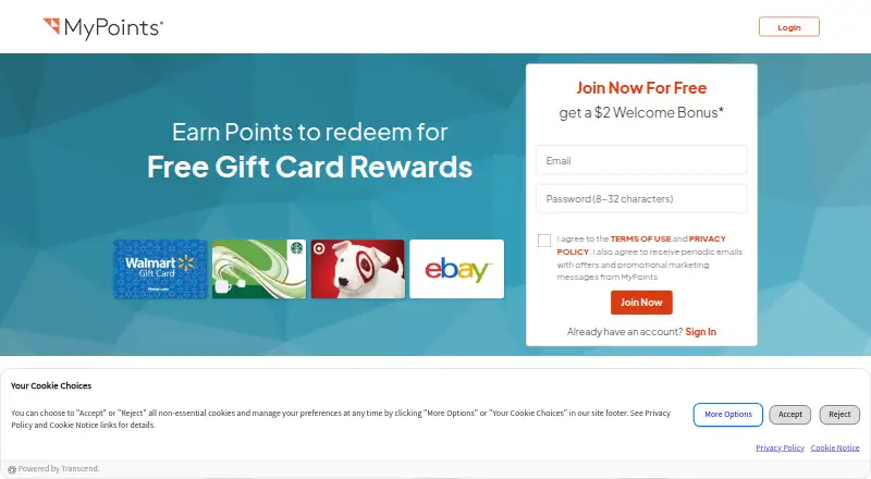 MyPoints's website