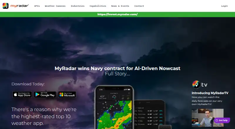 MyRadar's website
