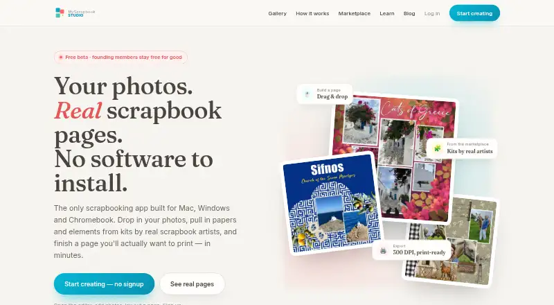 MyScrapBook Studio's website