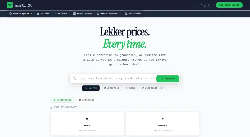 SmartCart SA's website