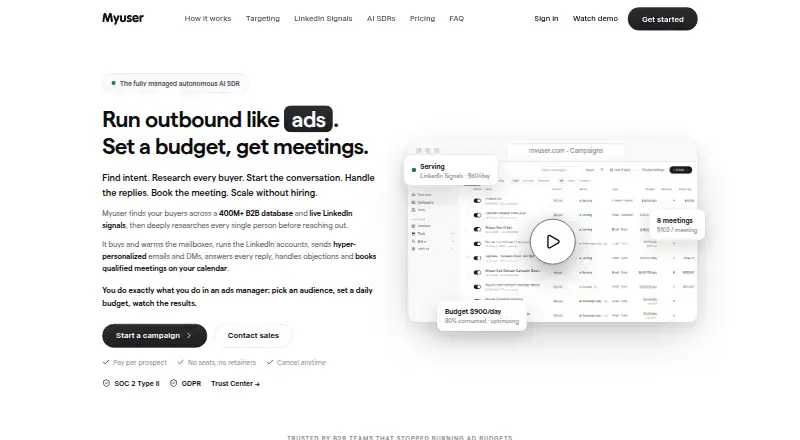 The Myuser homepage