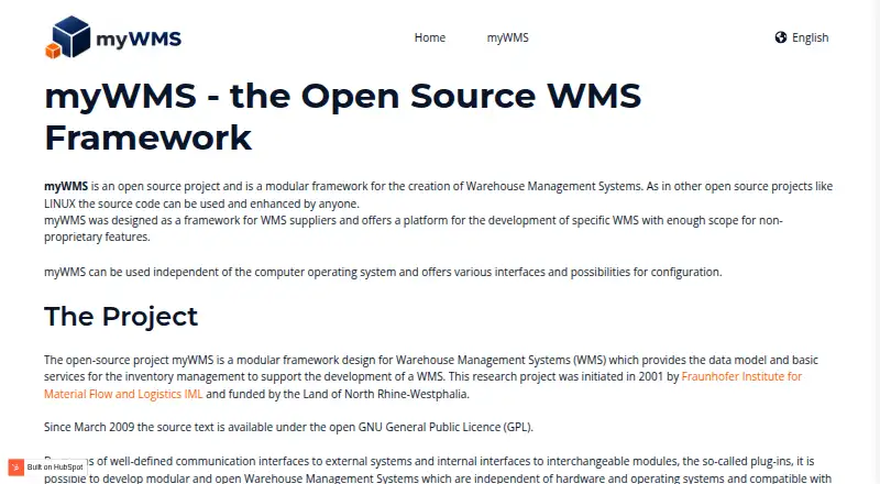 The myWMS homepage