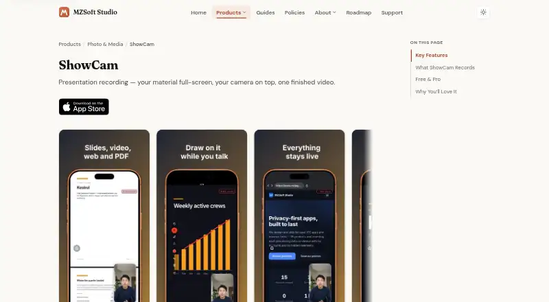 ShowCam's website