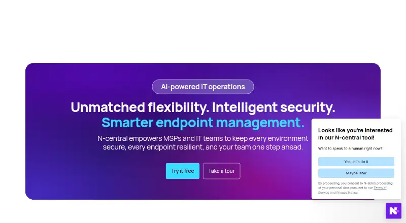 N-central RMM's website