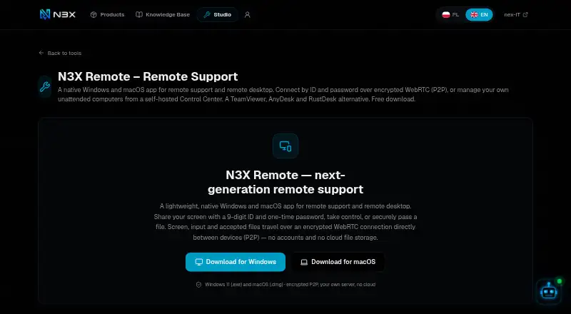 N3X Remote's website
