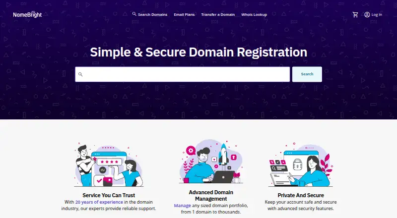 NameBright's website