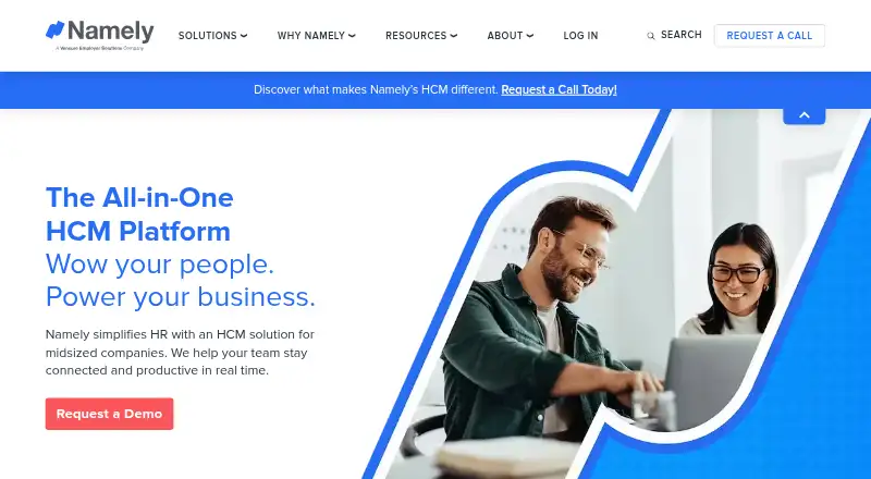 The Namely homepage