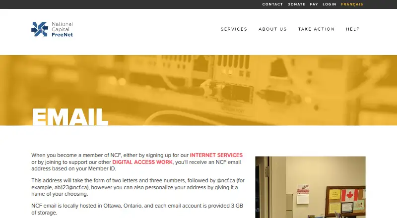 NCF Email's website