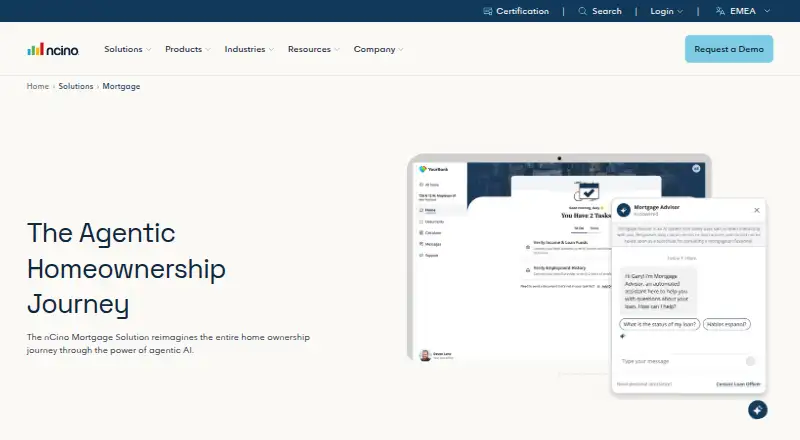 nCino Mortgage's website