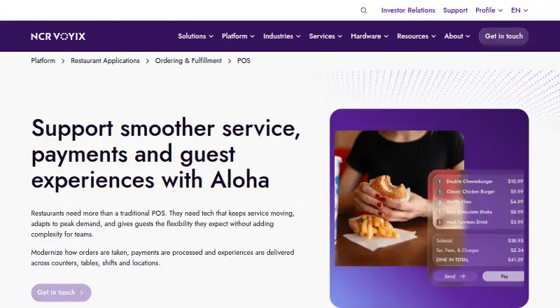 NCR Aloha's website