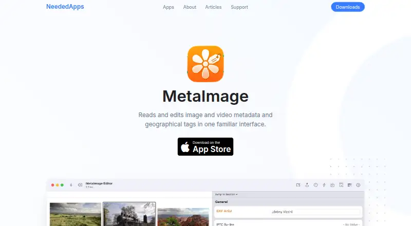 MetaImage's website