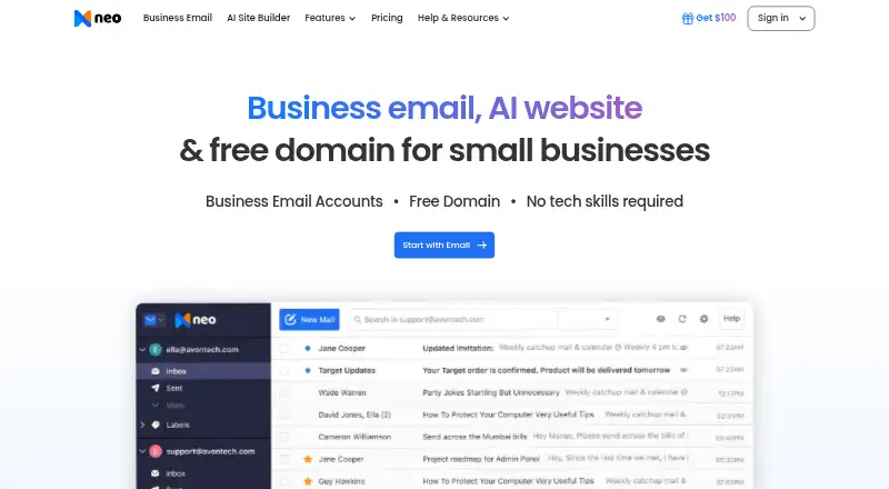 Neo Mail's website