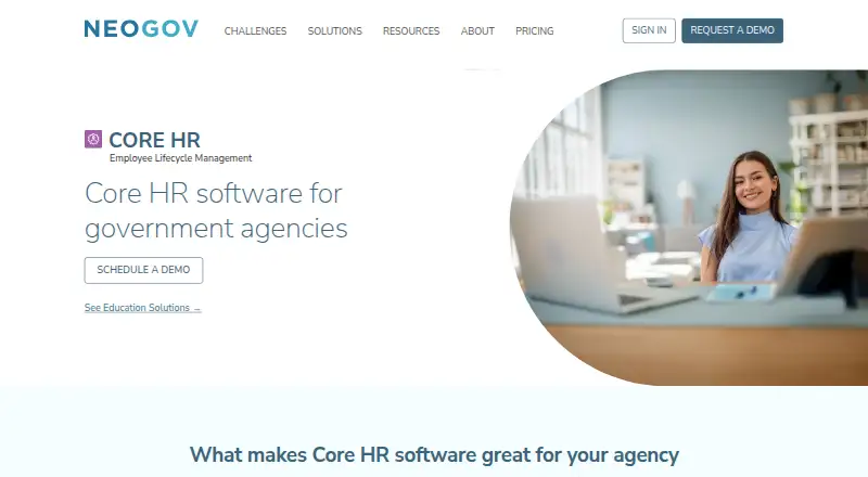 NEOGOV Core HR's website