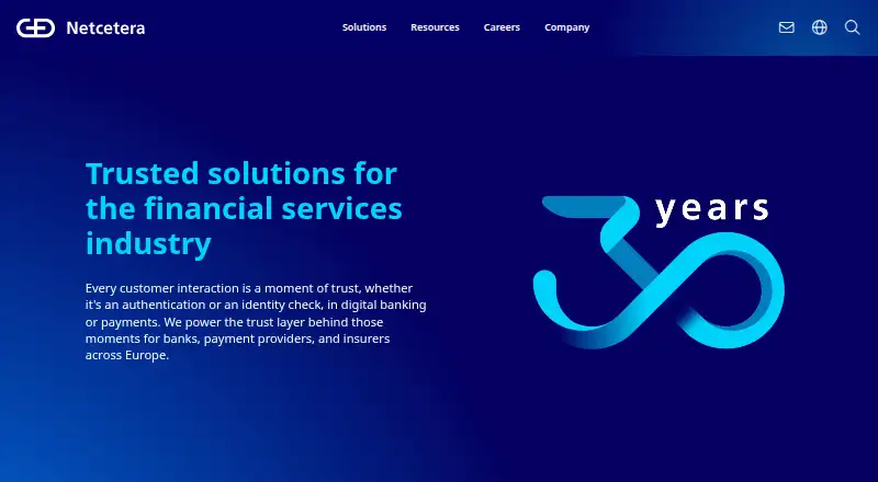 Netcetera Digital Banking Platform's website