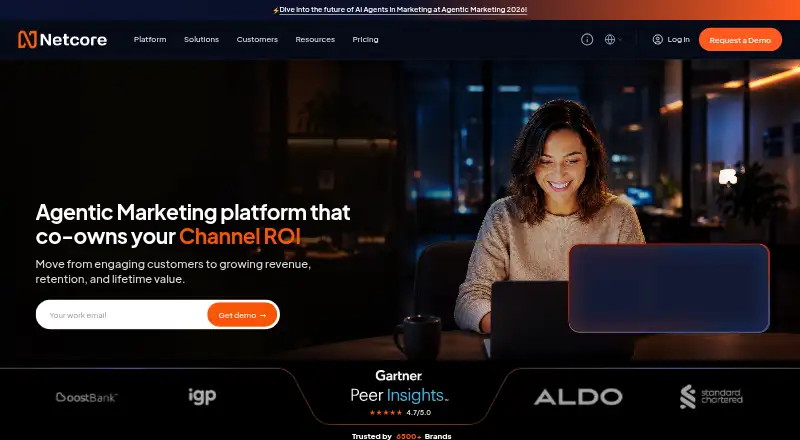 Netcore Email API's website