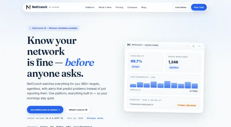 The NetCrunch homepage