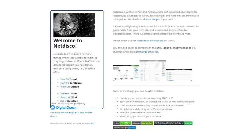 The Netdisco homepage