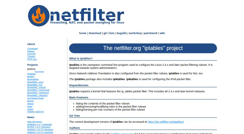 iptables's website