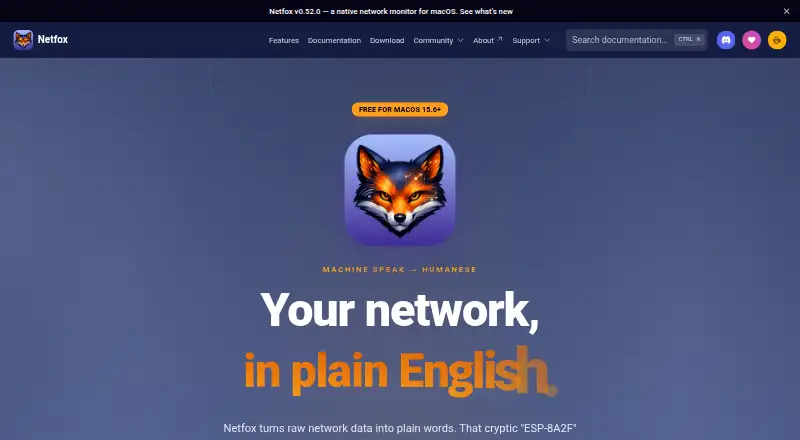 Netfox's website
