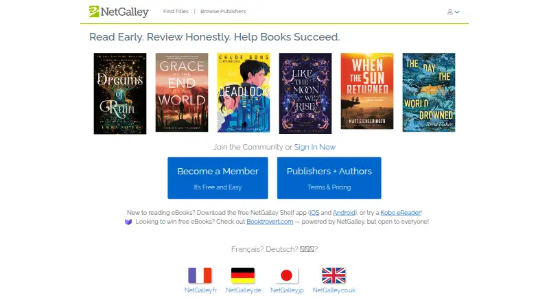 NetGalley's website