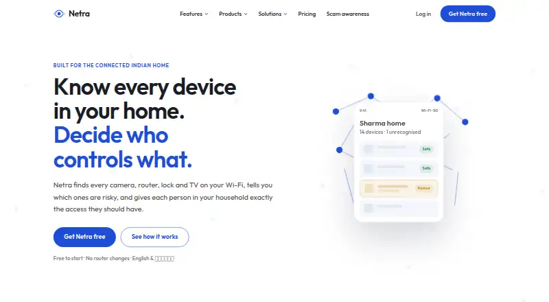 Netra Mobile's website