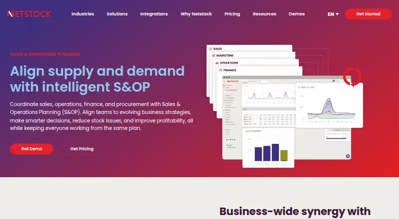 Netstock Predictive Planning Suite's website