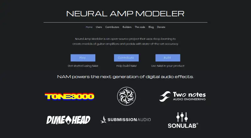 Neural Amp Modeler's website