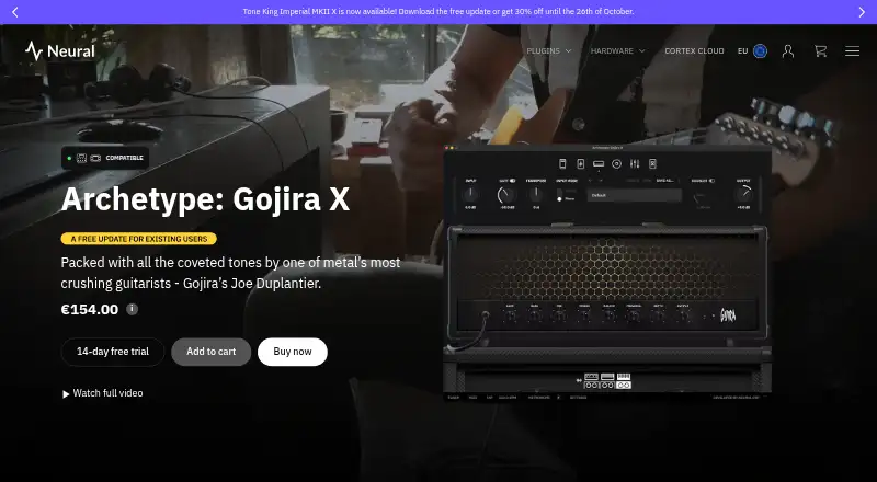 Archetype: Gojira X's website