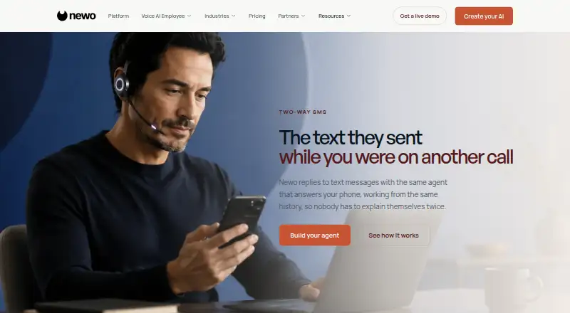 The Newo homepage