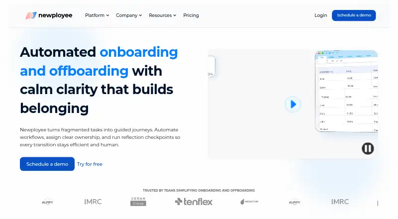 The Newployee homepage
