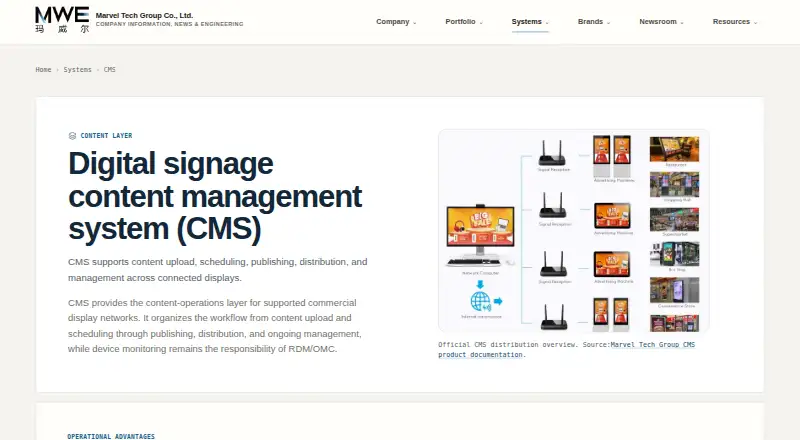 Marvel Tech CMS's website