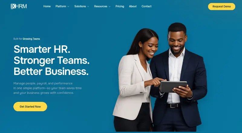 The NexHRM homepage