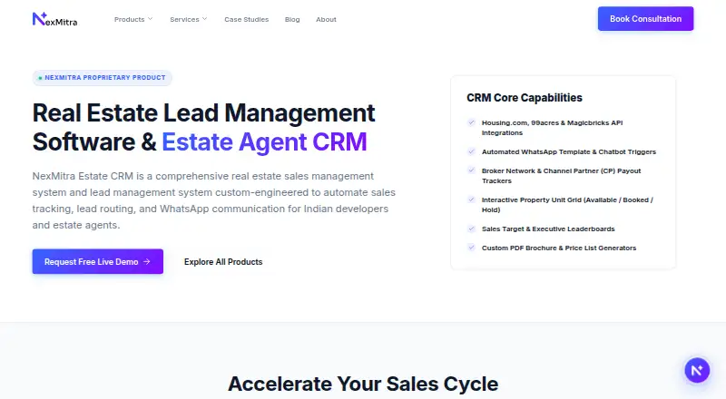 The Estate CRM homepage