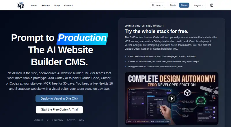 NextBlock CMS's website