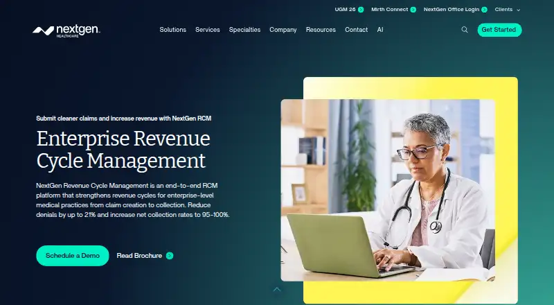 NextGen Enterprise Revenue Cycle Management's website