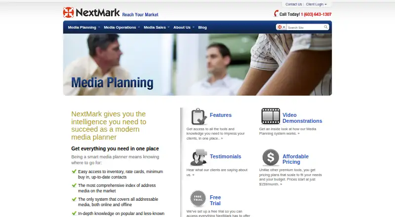 NextMark Media Planning's website