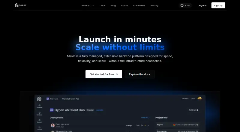 Nhost's website
