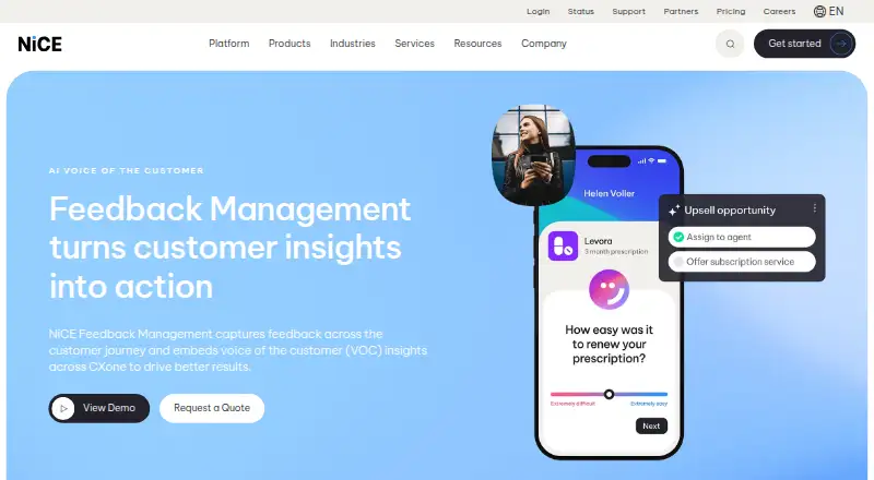 NiCE Feedback Management's website