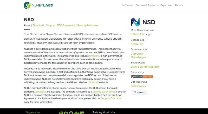 NSD (Name Server Daemon)'s website