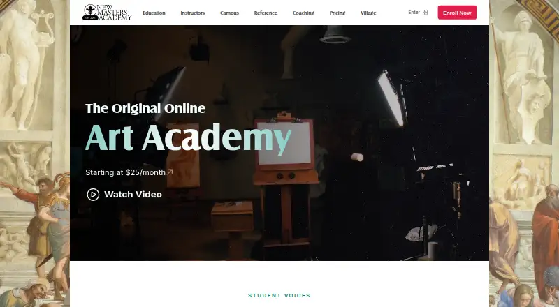 New Masters Academy's website