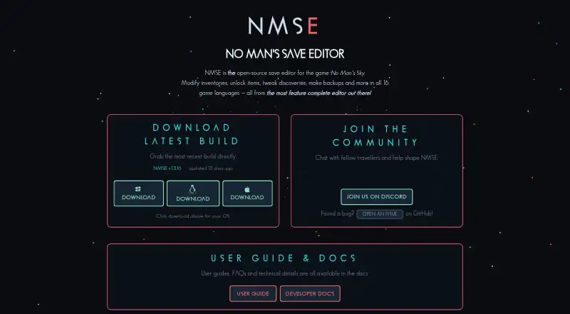 NMSE (No Man's Save Editor)'s website