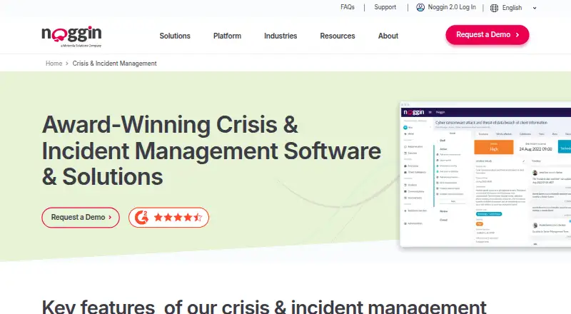 Noggin Crisis & Incident Management's website