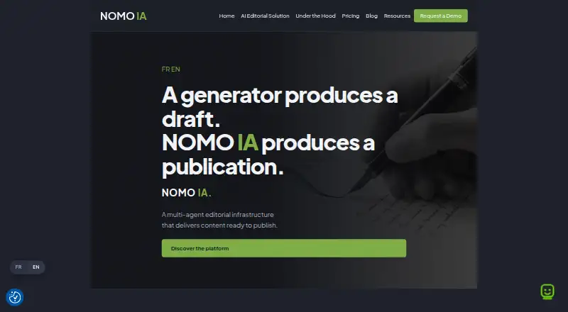 The NOMO IA homepage