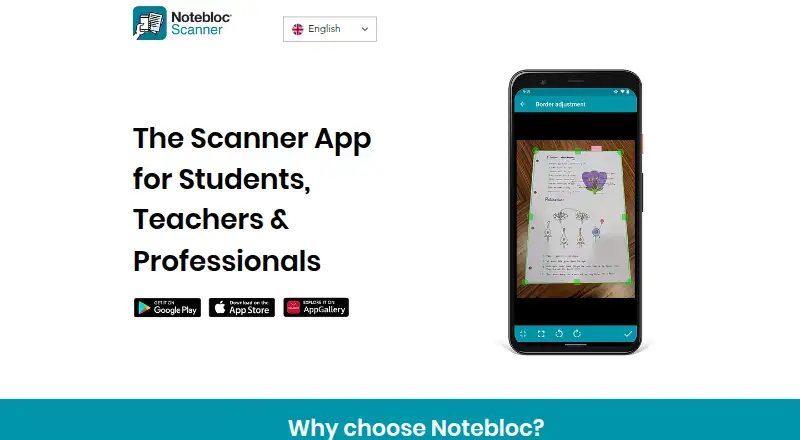 The Notebloc Scanner homepage