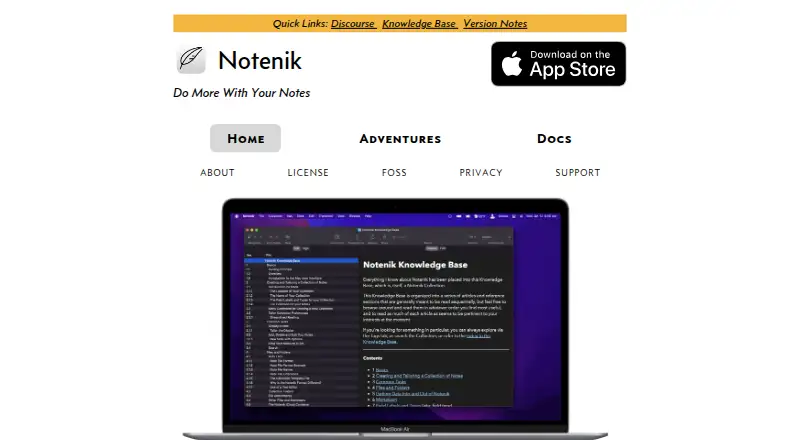 The Notenik homepage