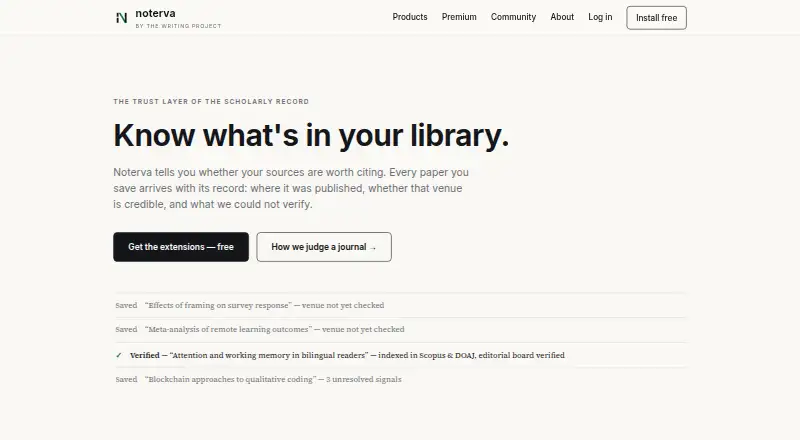 Noterva's website