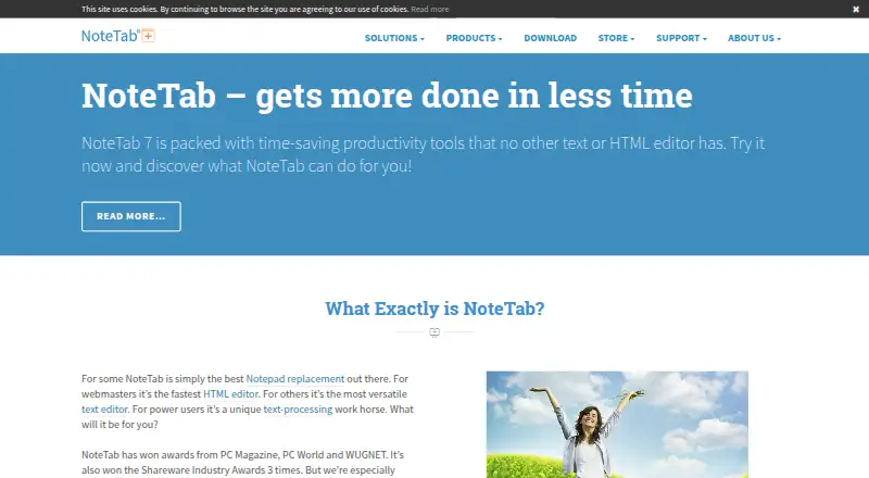 NoteTab's website