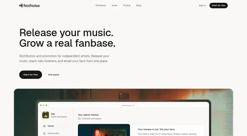 NotNoise's website